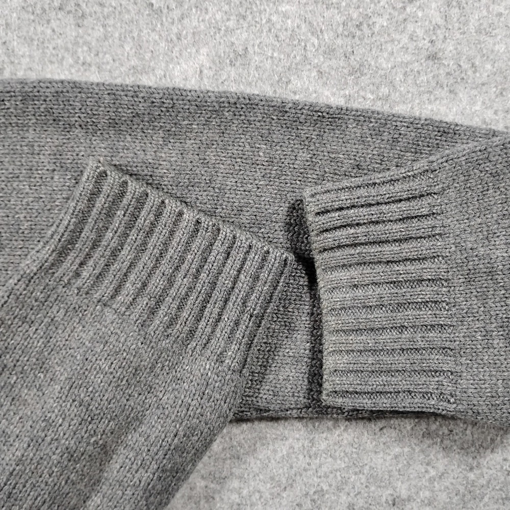 Brooks Brothers 346 Mens Large Gray 100% Lambswool Quarter Zip Cable Sweater - Picture 9 of 11